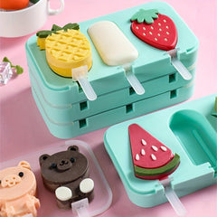 Platinum Silicone Ice Cream Mold with Lid for Homemade Popsicles