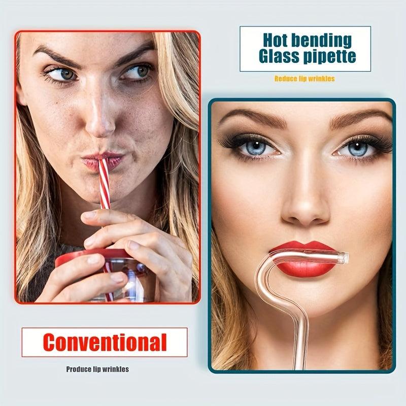3pcs Anti Wrinkle Glass Straws Eco friendly Reusable Drinking Straw