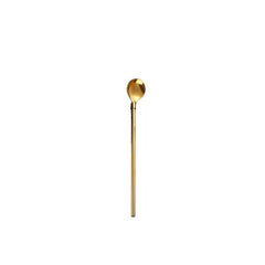 Colorful Stainless Steel Straw Spoon Long Handle Ice Scooping Mixing Drinking