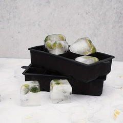 1pc Silicone Ice Tray with Lid for 8 Giant Ice Cubes, Whiskey Cocktails