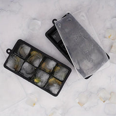 1pc Silicone Ice Tray with Lid for 8 Giant Ice Cubes, Whiskey Cocktails