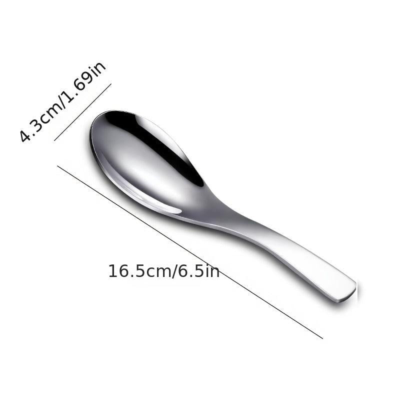 6pcs Heavy Stainless Steel Soup Spoons, Household Table & Dessert Spoons
