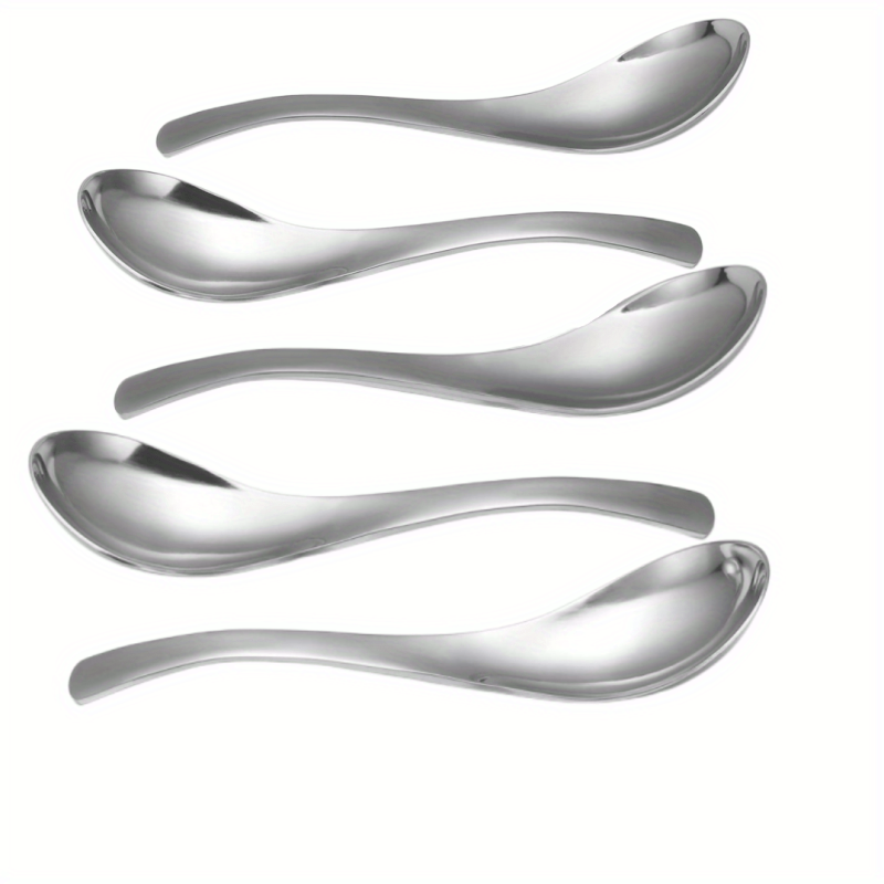 6pcs Heavy Stainless Steel Soup Spoons, Household Table & Dessert Spoons