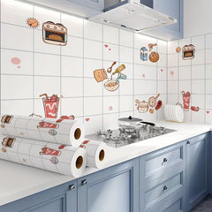 Paper Cartoon Self Adhesive Wallpaper For Kitchen Decor