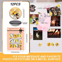 12pcs Bee Fridge Magnets Glass Refrigerator Magnets