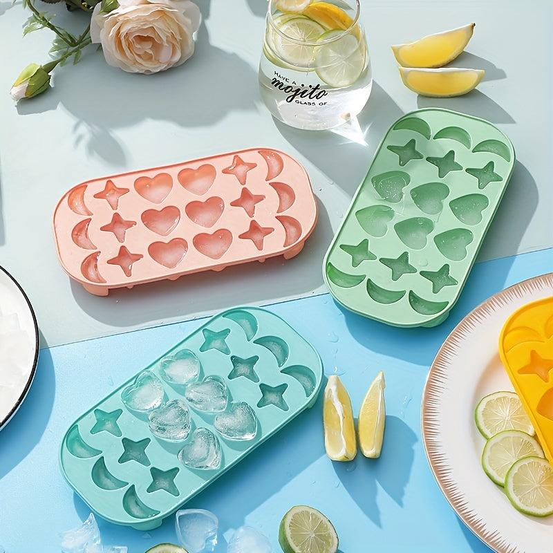 Silicone Ice Cube Mold with Lid Heart-shaped Freezer Tray