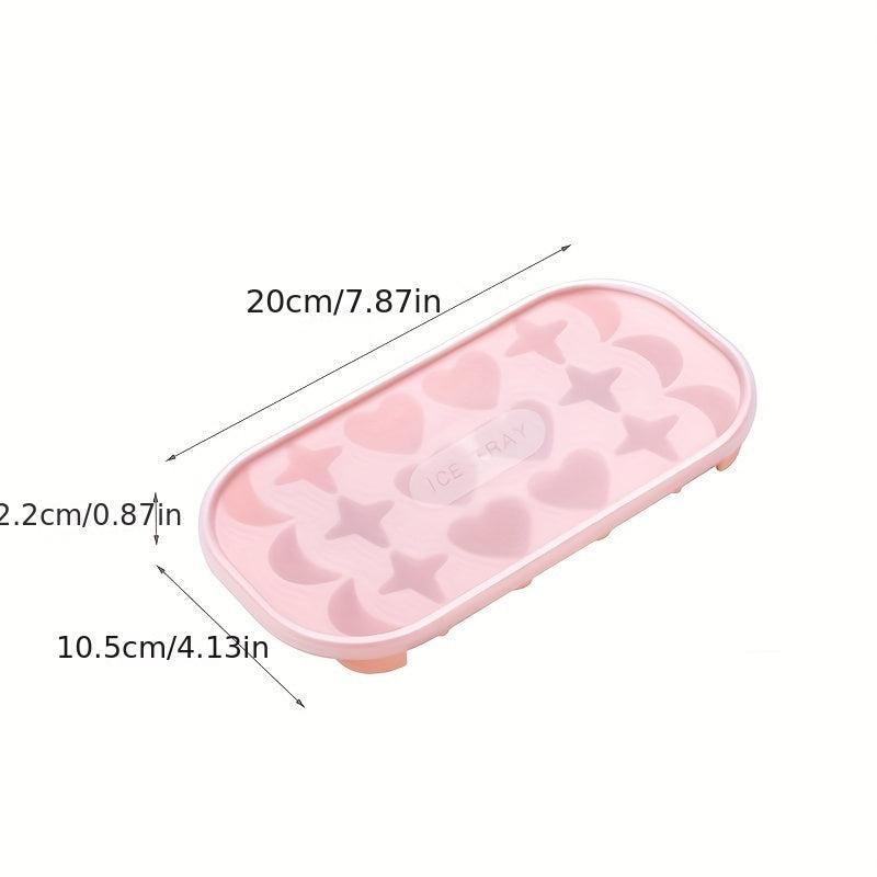 Silicone Ice Cube Mold with Lid Heart-shaped Freezer Tray