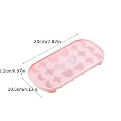 Silicone Ice Cube Mold with Lid Heart-shaped Freezer Tray