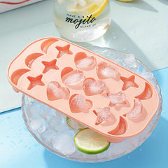 Silicone Ice Cube Mold with Lid Heart-shaped Freezer Tray