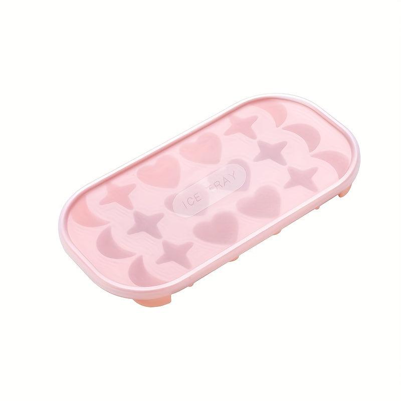 Silicone Ice Cube Mold with Lid Heart-shaped Freezer Tray
