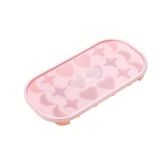 Silicone Ice Cube Mold with Lid Heart-shaped Freezer Tray