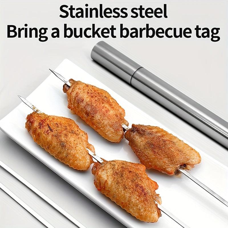 Stainless Steel BBQ Skewers Set for Outdoor Cooking