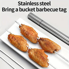Stainless Steel BBQ Skewers Set for Outdoor Cooking