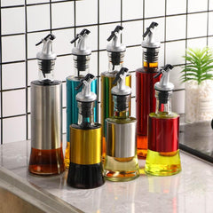 Stainless Steel Olive Bottle with Nozzle for Kitchen Seasoning