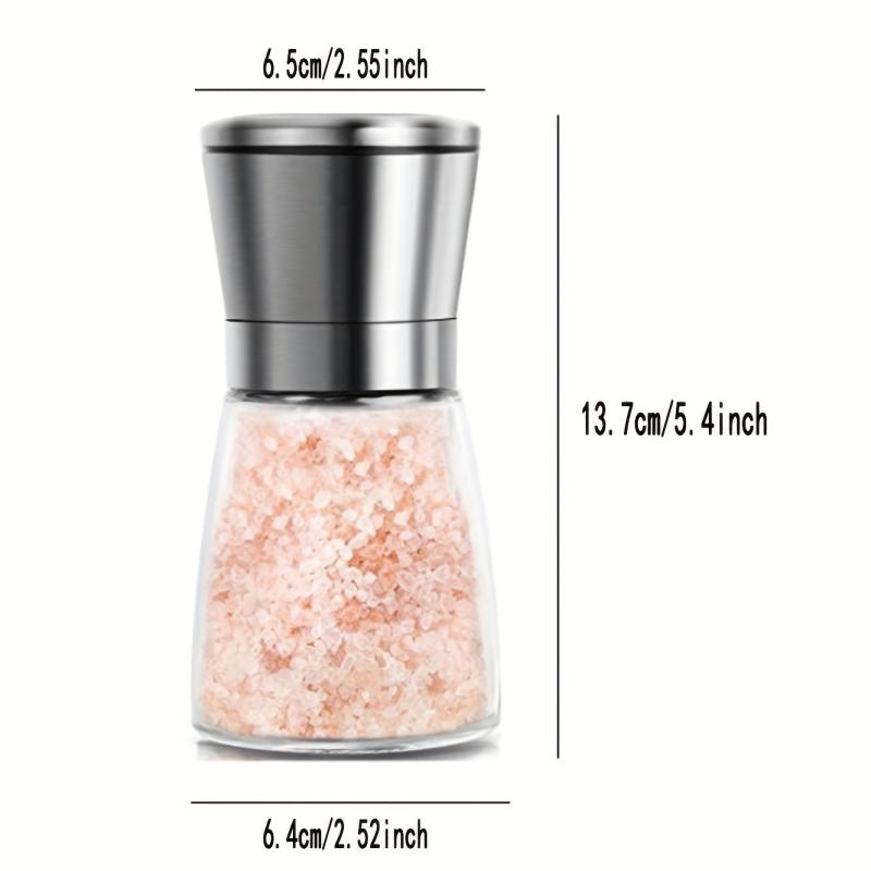 Pepper Grinder Glass Spice Mill Manual Crusher Reusable Bottle