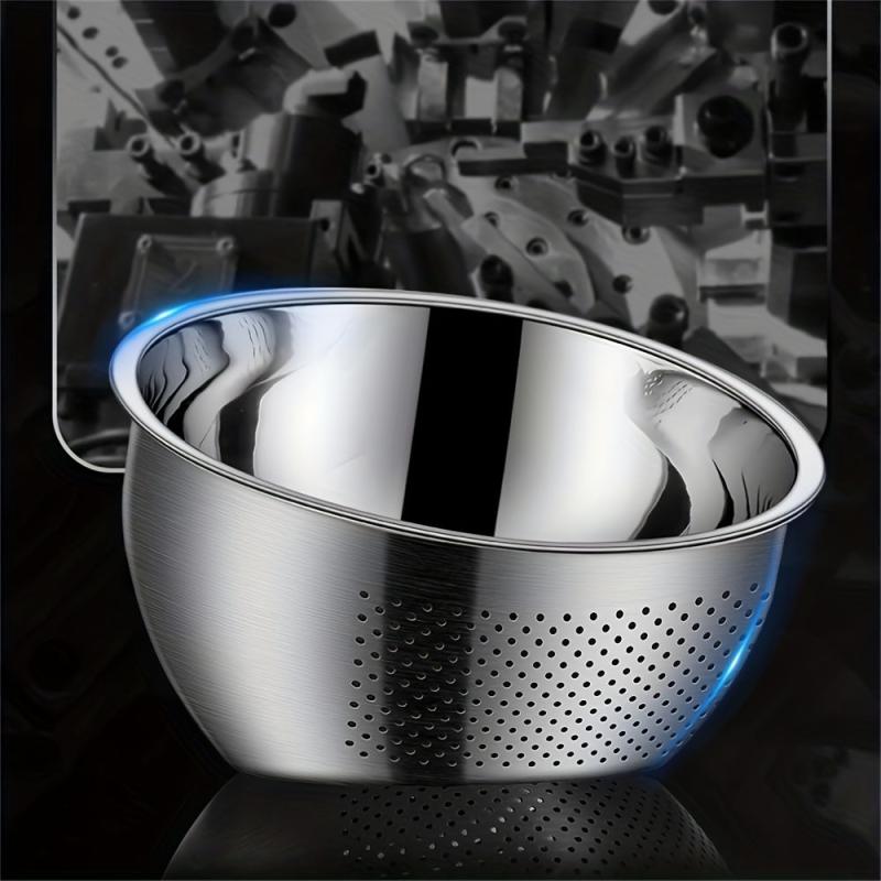 Stainless Steel Rice Washing Drain Basket Colander