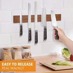 Magnetic Walnut Wood Holder for Kitchen Knives