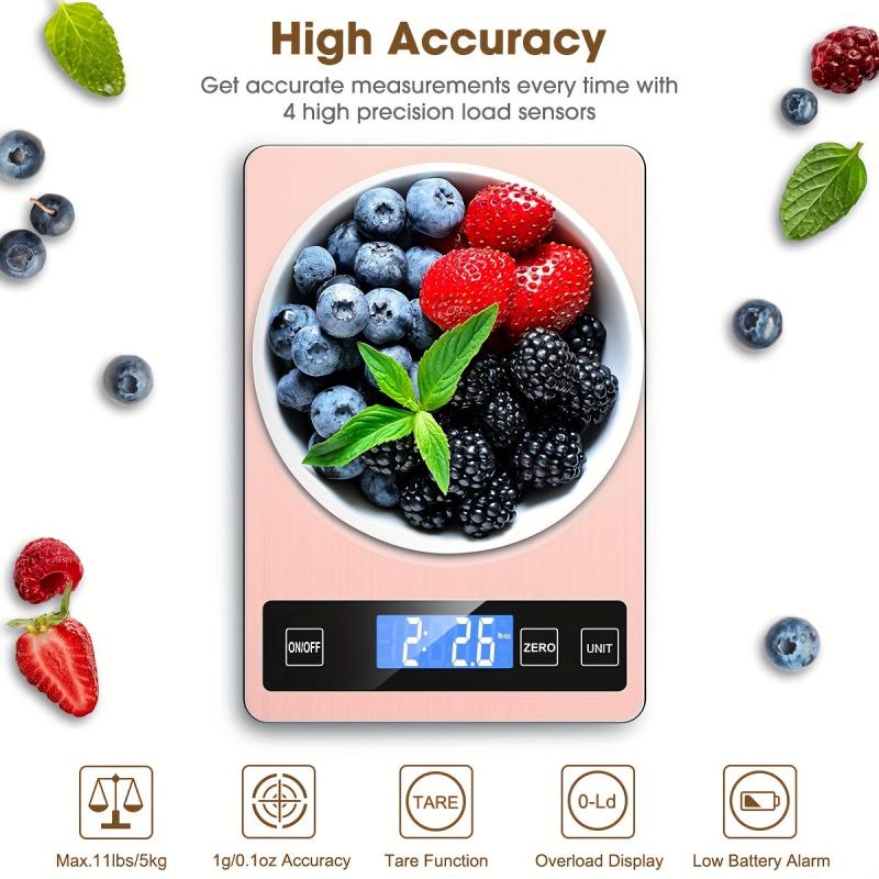 Digital Kitchen Scale for Baking Cooking Weight Loss 5kg 11lb