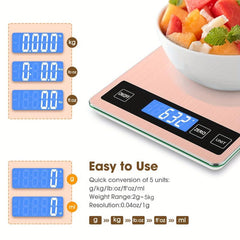 Digital Kitchen Scale for Baking Cooking Weight Loss 5kg 11lb