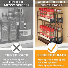 Spice Rack Organizer Cabinet Heavy Duty Slide Out Seasoning Kitchen