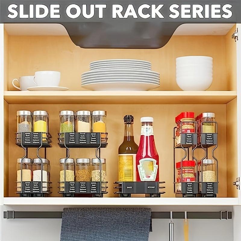 Spice Rack Organizer Cabinet Heavy Duty Slide Out Seasoning Kitchen