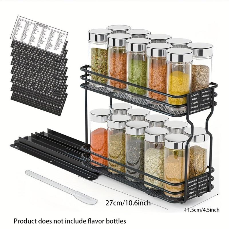 Spice Rack Organizer Cabinet Heavy Duty Slide Out Seasoning Kitchen