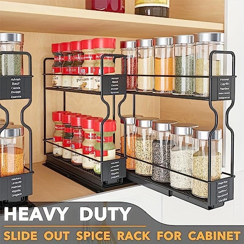 Spice Rack Organizer Cabinet Heavy Duty Slide Out Seasoning Kitchen