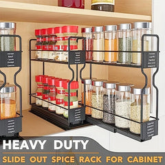 Spice Rack Organizer Cabinet Heavy Duty Slide Out Seasoning Kitchen
