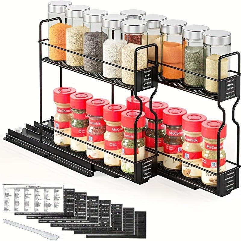 Spice Rack Organizer Cabinet Heavy Duty Slide Out Seasoning Kitchen