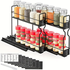 Spice Rack Organizer Cabinet Heavy Duty Slide Out Seasoning Kitchen
