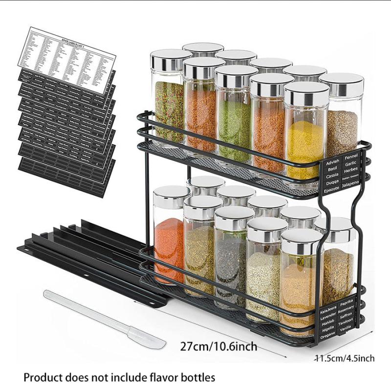Spice Rack Organizer Cabinet Heavy Duty Slide Out Seasoning Kitchen