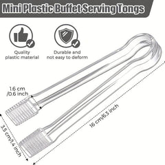 5pcs Serving Tongs Plastic Ice Cube Fruit Bread Steak Salad Dessert Tongs
