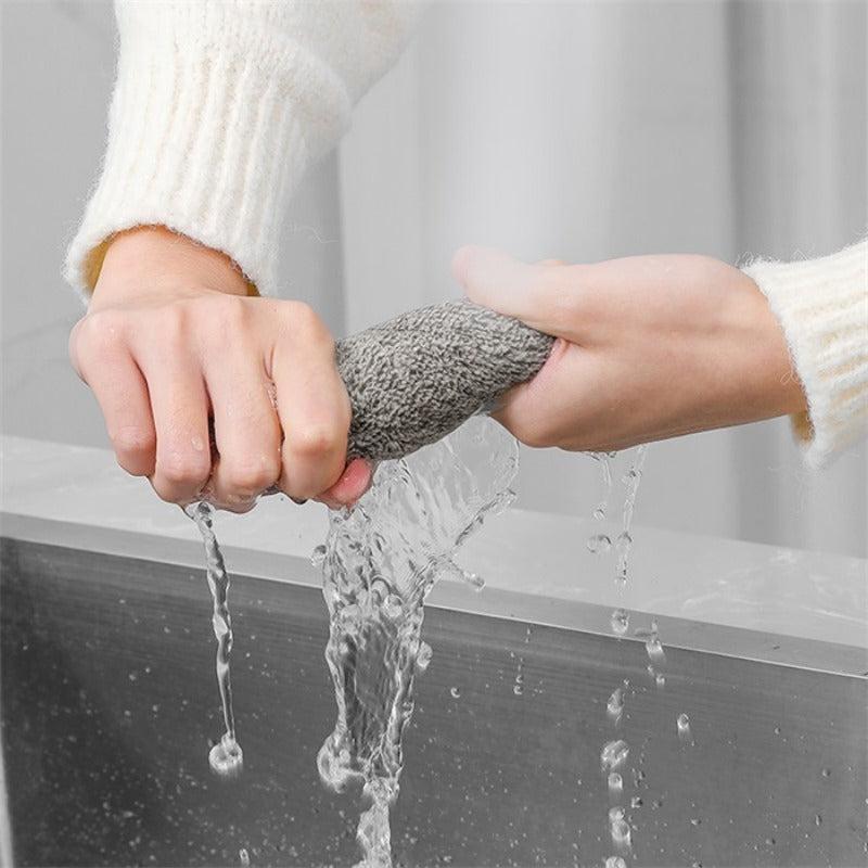 5pcs Kitchen Dish Towels Highly Absorbent Cleaning Cloth Fast Drying Bamboo Char
