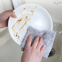 5pcs Kitchen Dish Towels Highly Absorbent Cleaning Cloth Fast Drying Bamboo Char