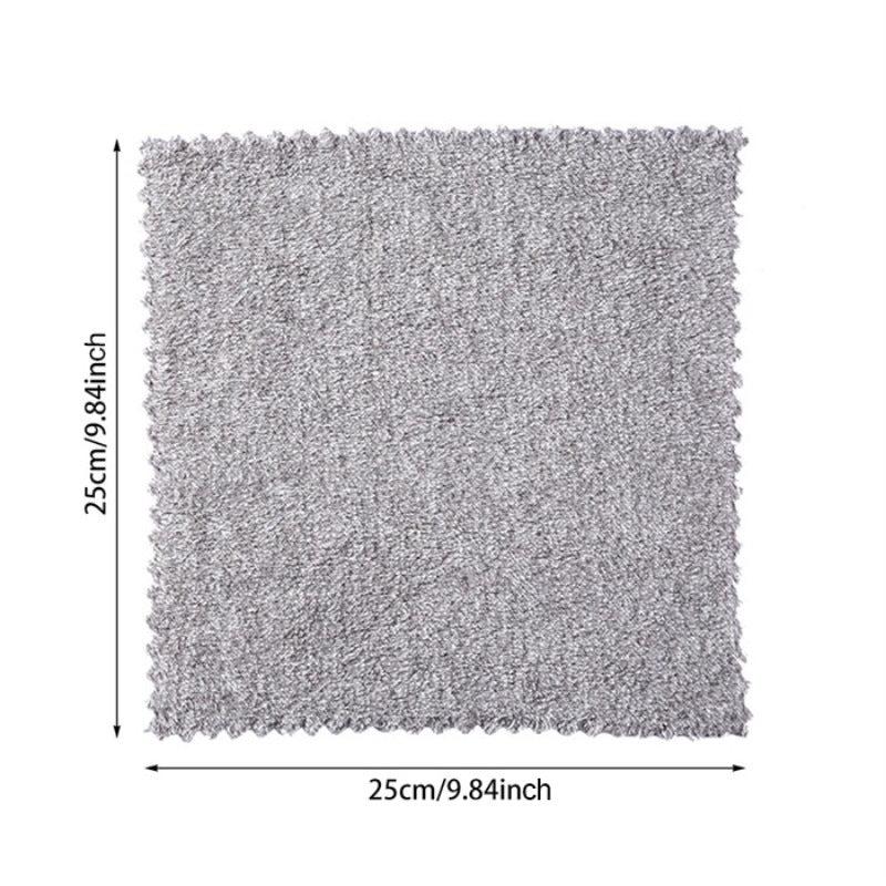 5pcs Kitchen Dish Towels Highly Absorbent Cleaning Cloth Fast Drying Bamboo Char