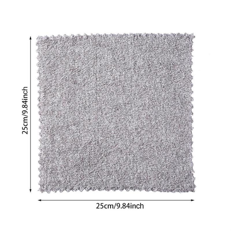 5pcs Kitchen Dish Towels Highly Absorbent Cleaning Cloth Fast Drying Bamboo Char