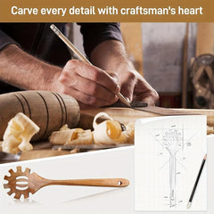 Wooden Pasta Fork Spaghetti Spoon Noodle Server