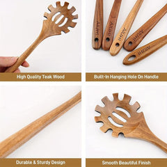 Wooden Pasta Fork Spaghetti Spoon Noodle Server