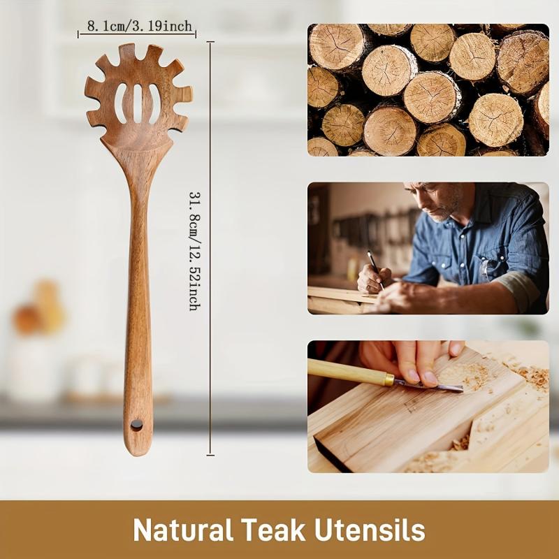 Wooden Pasta Fork Spaghetti Spoon Noodle Server