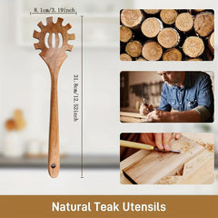 Wooden Pasta Fork Spaghetti Spoon Noodle Server