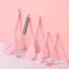5pcs Silicone Kitchen Utensils Cookware Sets Spatula Shovel Whisk Kitchen Tools