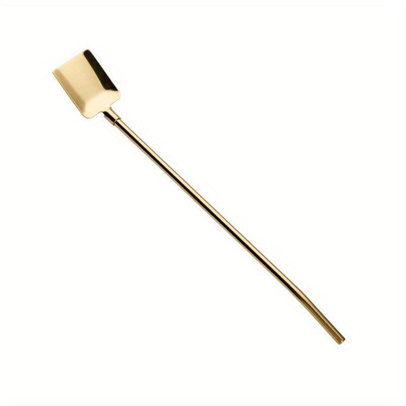 Colorful Steel Spoon Straws Mini Shovel Spoon for Drinking Mixing