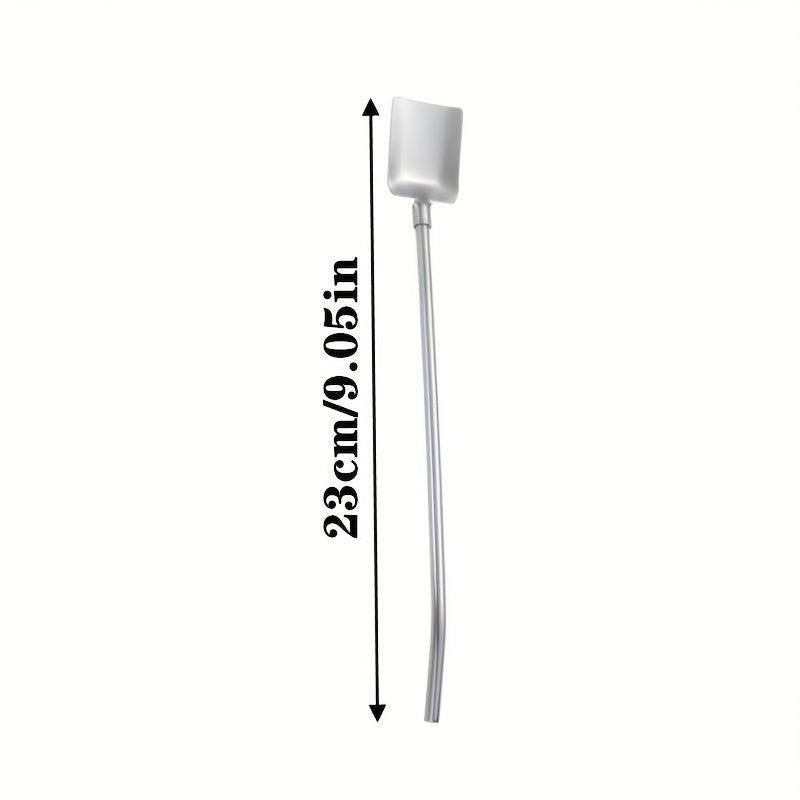 Colorful Steel Spoon Straws Mini Shovel Spoon for Drinking Mixing