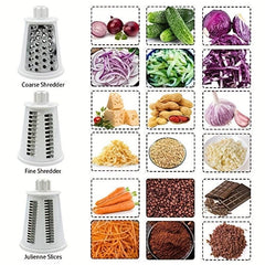 5in1 Rotary Cheese Grater Shredder Vegetable Slicer Multifunctional Fruit Slicer