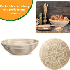 Bread Proofing Basket Set - Oval 24.89cm & Round 21.59cm Rattan Baskets