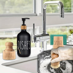 Pot Brush Set with Holder, Dish Brush, Sponge Scrub Brush
