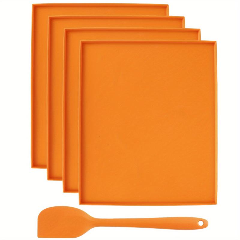 4pcs Silicone Dehydrator Mats Non-stick Sheets with Scraper