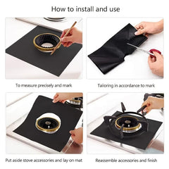 Teflon Gas Stove Protective Mat Anti-Fouling Cleaning Pad 10 6in