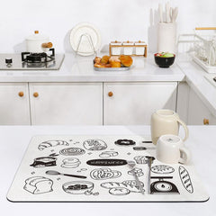Rubber Dish Drying Mat Absorbent Drainer Mat Kitchen Placemat