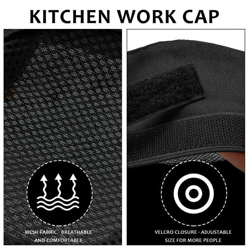 2pcs Mesh Top Adjustable Chefs Hats For Women Men